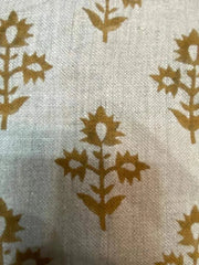 Block Print Fabric, Floral Print Linen, By the yards, Pillow Cover Fabric, For Table Cloth, Hand Woven Thick Linen Fabric For Upholstery - Rohiyaan